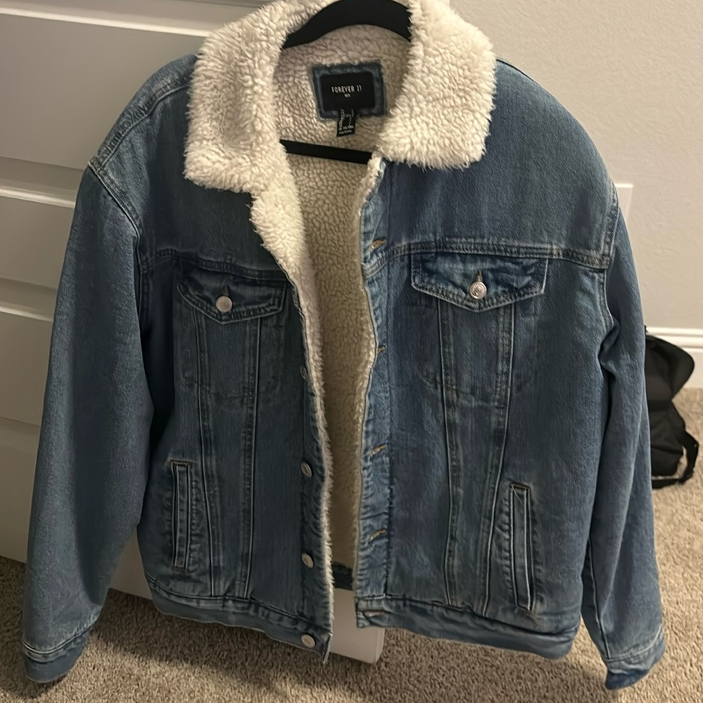 Sherpa lined denim jacket